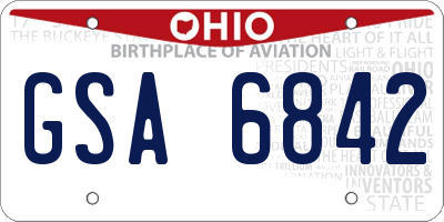 OH license plate GSA6842