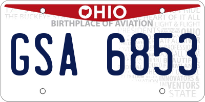 OH license plate GSA6853