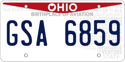 OH license plate GSA6859