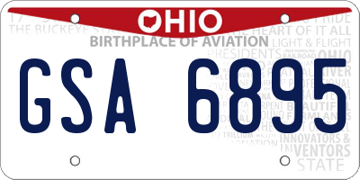 OH license plate GSA6895