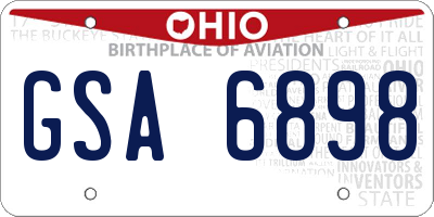 OH license plate GSA6898