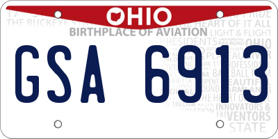 OH license plate GSA6913