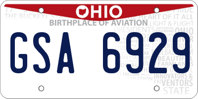 OH license plate GSA6929