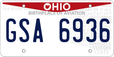 OH license plate GSA6936