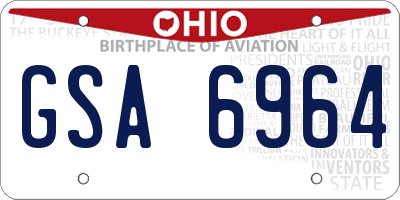 OH license plate GSA6964