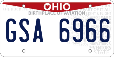 OH license plate GSA6966
