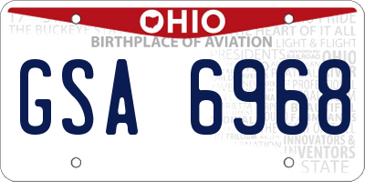 OH license plate GSA6968