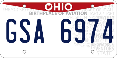 OH license plate GSA6974