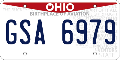 OH license plate GSA6979