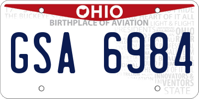 OH license plate GSA6984