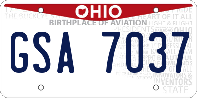 OH license plate GSA7037