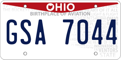 OH license plate GSA7044
