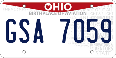 OH license plate GSA7059