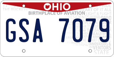 OH license plate GSA7079