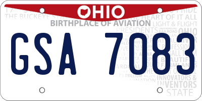 OH license plate GSA7083