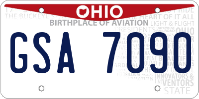 OH license plate GSA7090