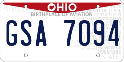 OH license plate GSA7094