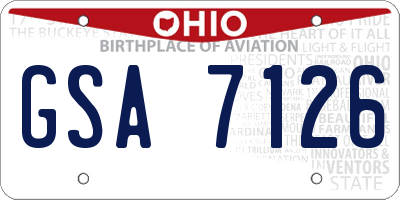 OH license plate GSA7126