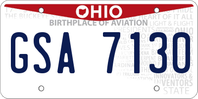 OH license plate GSA7130