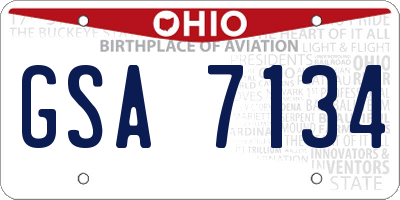 OH license plate GSA7134