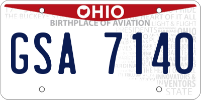 OH license plate GSA7140