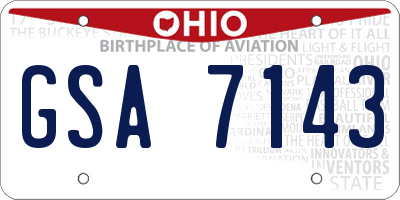 OH license plate GSA7143
