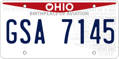 OH license plate GSA7145