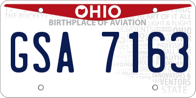 OH license plate GSA7163