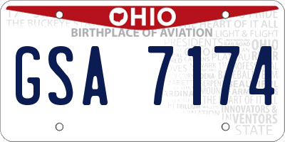 OH license plate GSA7174