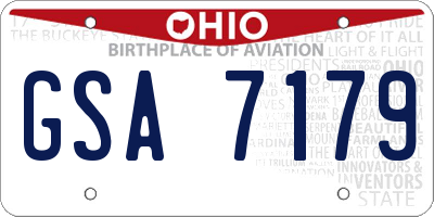 OH license plate GSA7179