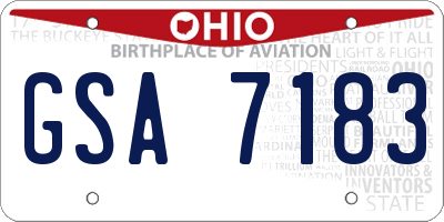 OH license plate GSA7183