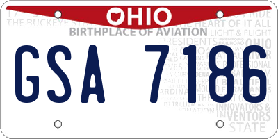 OH license plate GSA7186