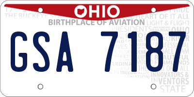 OH license plate GSA7187