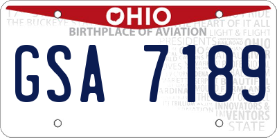 OH license plate GSA7189