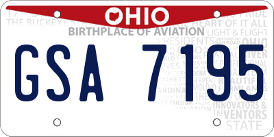 OH license plate GSA7195