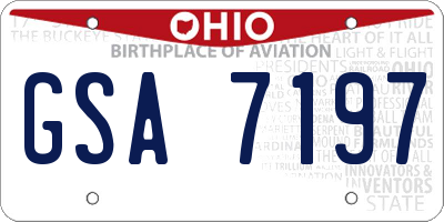 OH license plate GSA7197