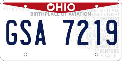 OH license plate GSA7219