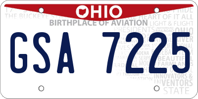 OH license plate GSA7225