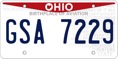 OH license plate GSA7229
