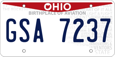 OH license plate GSA7237