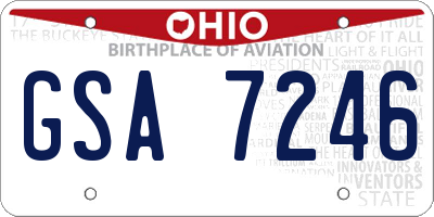 OH license plate GSA7246