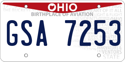 OH license plate GSA7253