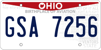 OH license plate GSA7256