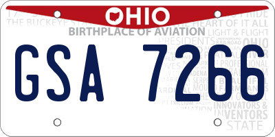 OH license plate GSA7266