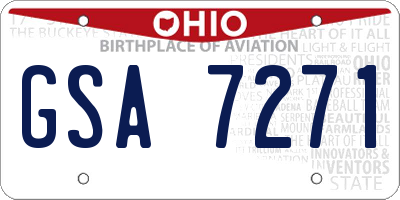 OH license plate GSA7271