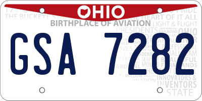 OH license plate GSA7282