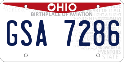 OH license plate GSA7286