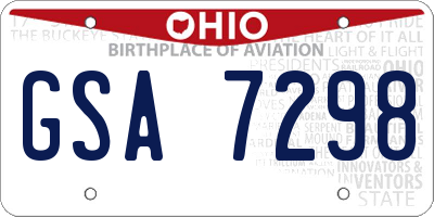 OH license plate GSA7298