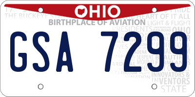 OH license plate GSA7299