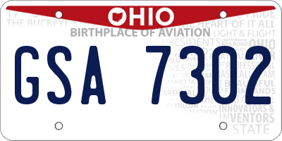 OH license plate GSA7302